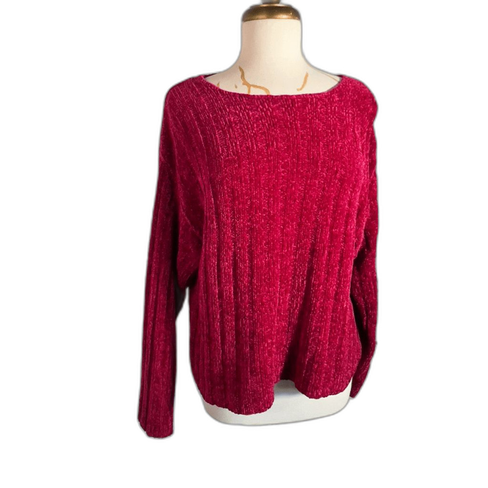 Ship N' Shore Sweater Size L Vintage 90's Velvet Boho Chic Ballet Core Sweater